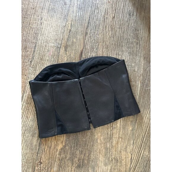 RTA Rangi Leather Bustier Corset Top Black Womens Size 4 - Picture 8 of 11